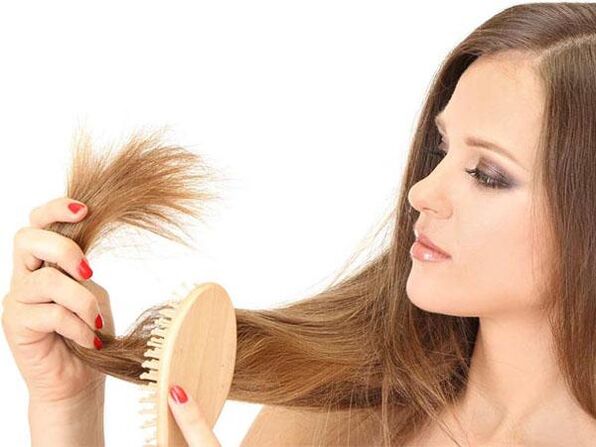 The section of the ends of the hair